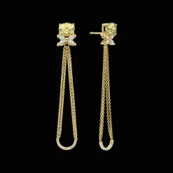 Gatsby Gala Oorbellen 18kt Geel goud Yellow Beryl Diamant AP04 E 0026